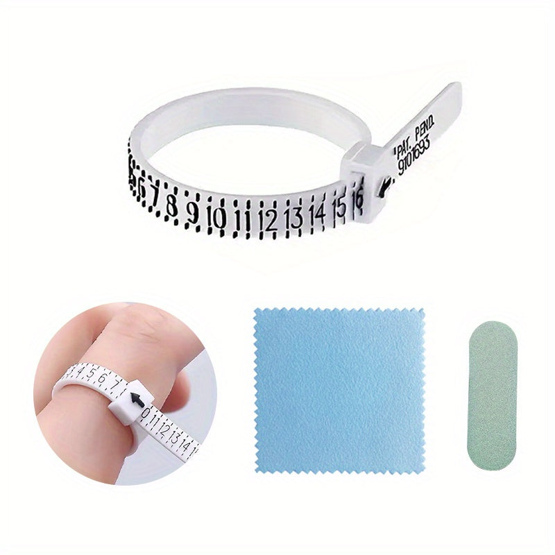 3-Piece Jewelry Polishing Set with Ring Size Measurement