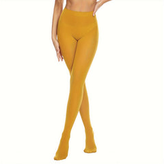 Opaque Elastic Tights High Waist Slim Footed Pantyhose