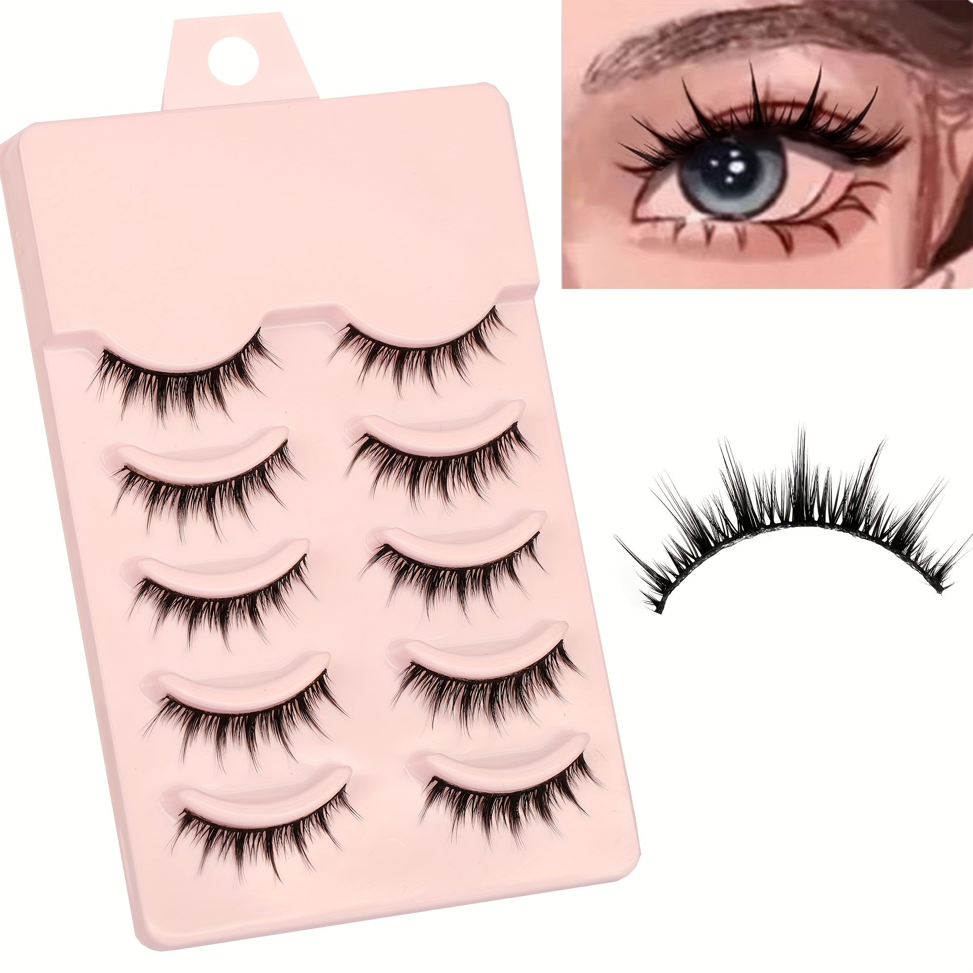 Manga Lashes Natural Look False Eyelashes 3D Stereo Lashes