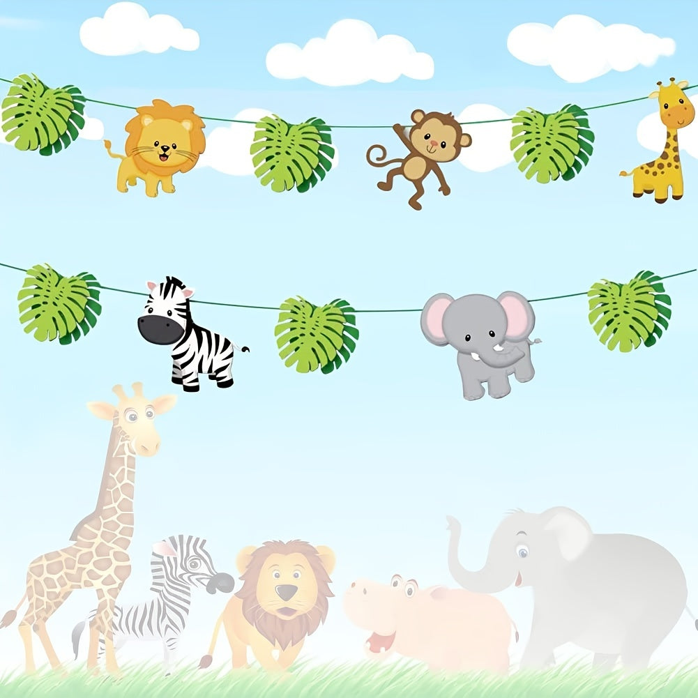 76pcs Jungle Theme Balloon Chain Arch Birthday Party Decoration