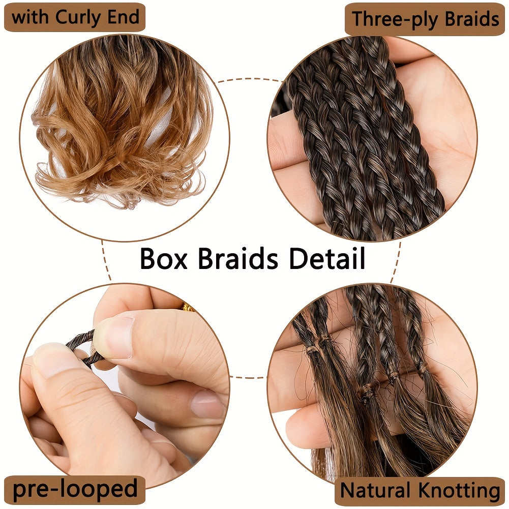 Long Braids Curly Ends Crochet Hair Extensions 35 1pack