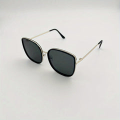 Oversized Square Sunglasses Anti Glare Metal Glasses UV400