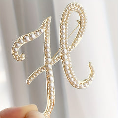 Letter Brooch Alloy Inlaid Diamond Pin Corsage