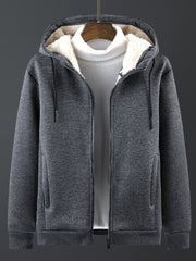 Men's Sherpa Lined Hoodie Zip Up Sweatshirt Warm Jacket