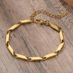 Men's Titanium Steel Bracelet Bamboo Leaf Chain Versatile Bracelet