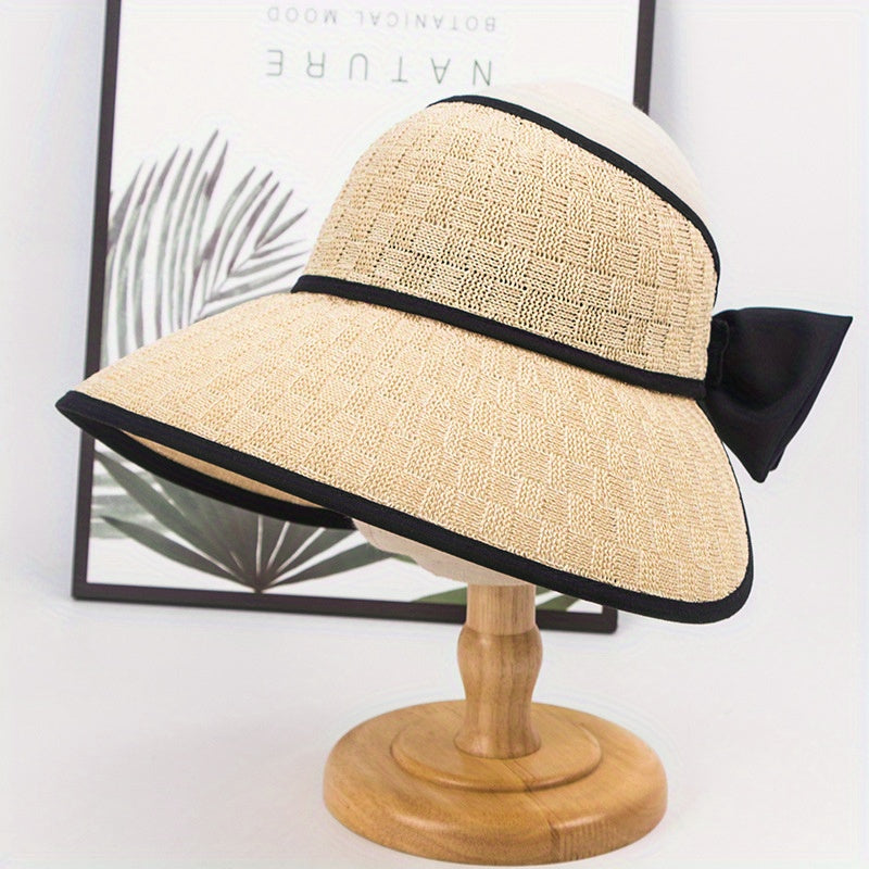 Breathable Wide Brim Visor Hat Women UV Protection Travel Beach Hat