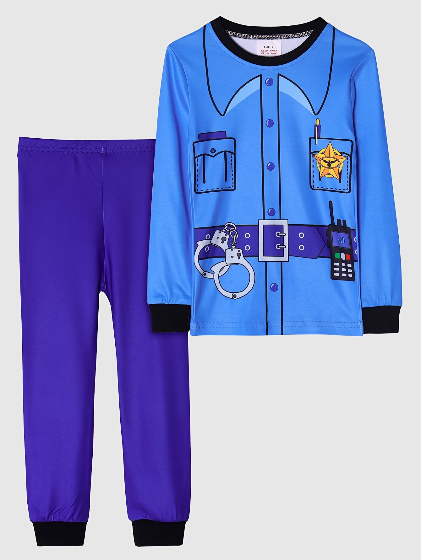 Boy's Dinosaur Pajama Set Long Sleeve Top & Pants