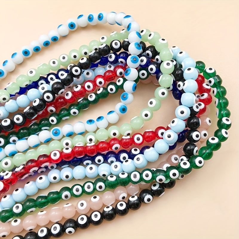 40pcs Glass Eye Beads Round Colorful Spacer Beads DIY Jewelry Making