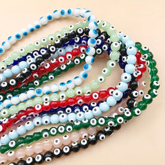 40pcs Glass Eye Beads Round Colorful Spacer Beads DIY Jewelry Making
