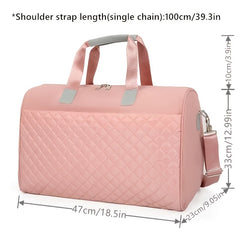 Quilted Zipper Bag Large Capacity Luggage Weekend HandBag