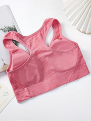 Racerback Zip Sports Bra Breathable Workout Tank Bra