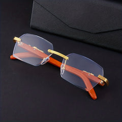 Men's Rimless Leopard Driving Sunglasses UV Protection