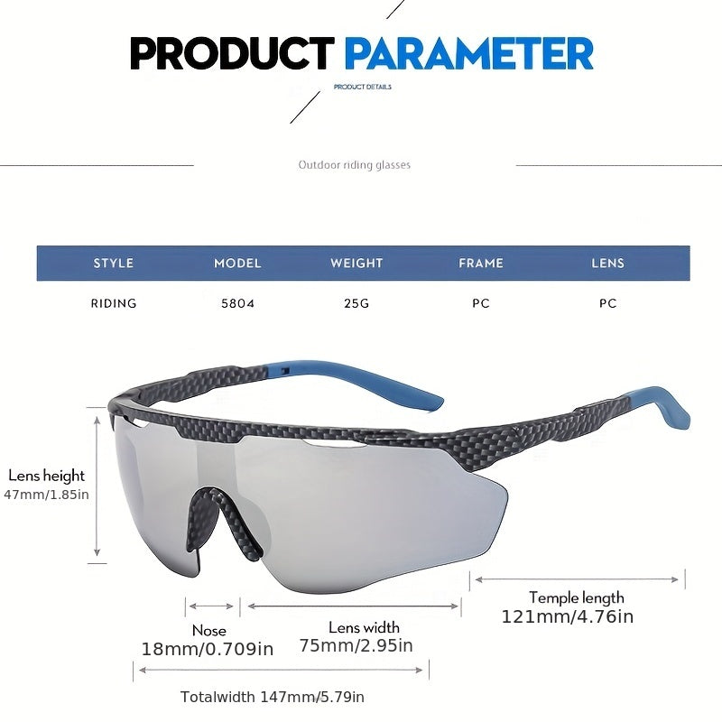 Y2K Sports Sunglasses Windproof Wrap Around Semi Rimless UV400