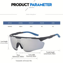 Y2K Sports Sunglasses Windproof Wrap Around Semi Rimless UV400