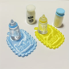 Dollhouse Food Play Scene Model Doll House with Bottle and Napkin Set