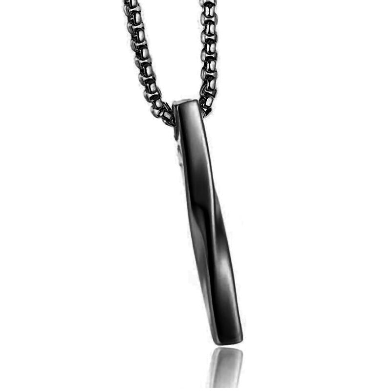 Men's Stainless Steel Bar Pendant Necklace