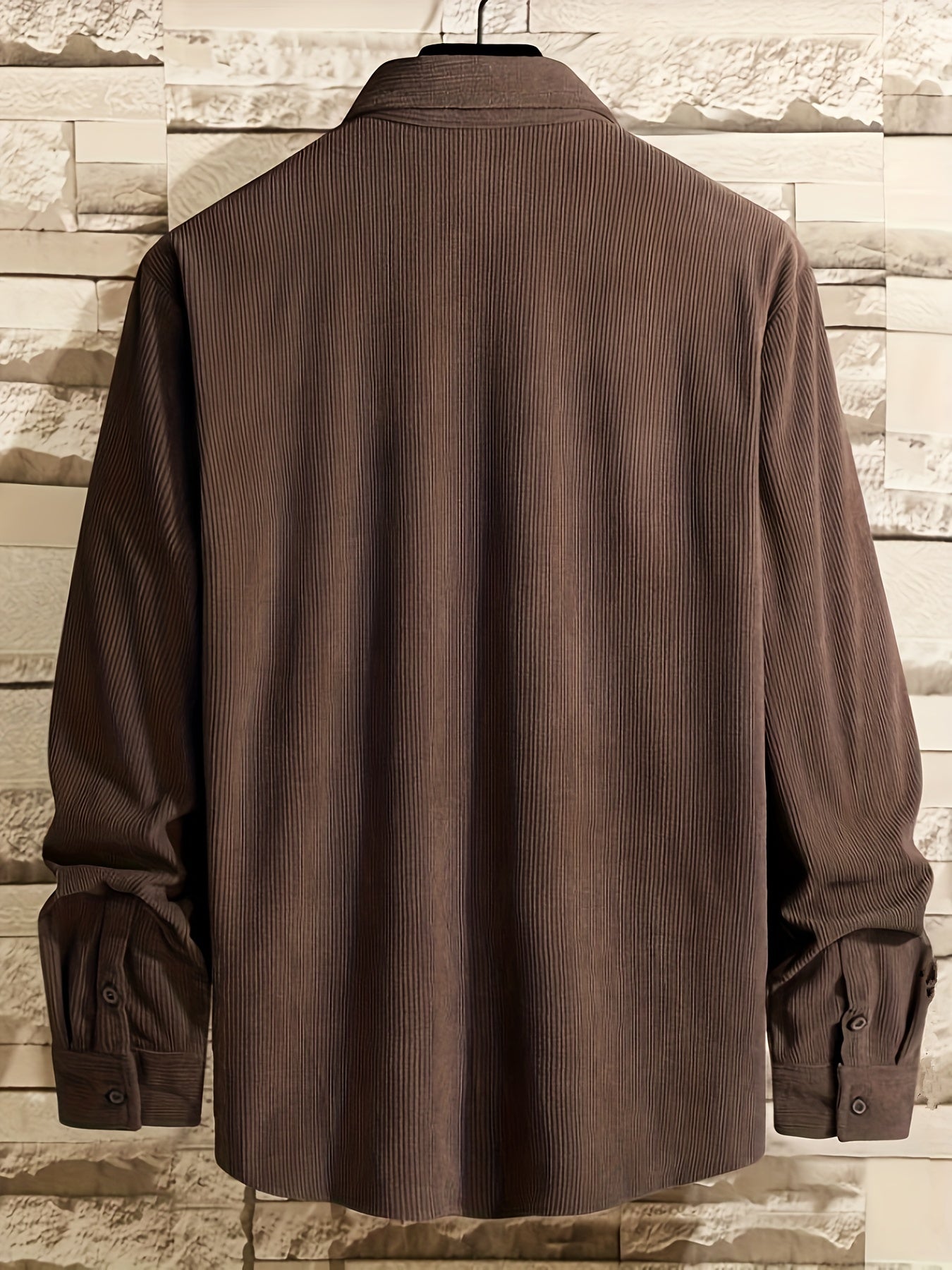 Men's Corduroy Casual Long Sleeve Shirt for Autumn