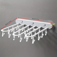 Balcony Drying Rack with 24 Clips Household Folding Rack