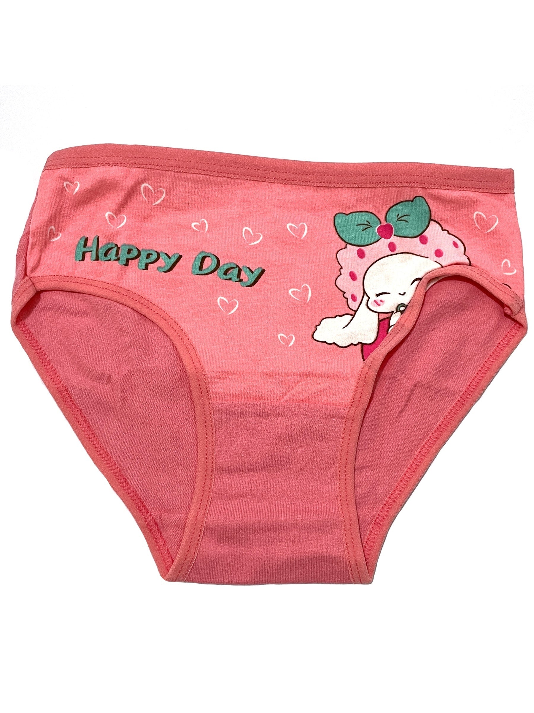4pcs Girl's Cotton Underwear Stretch Comfy Briefs Rabbit Pattern