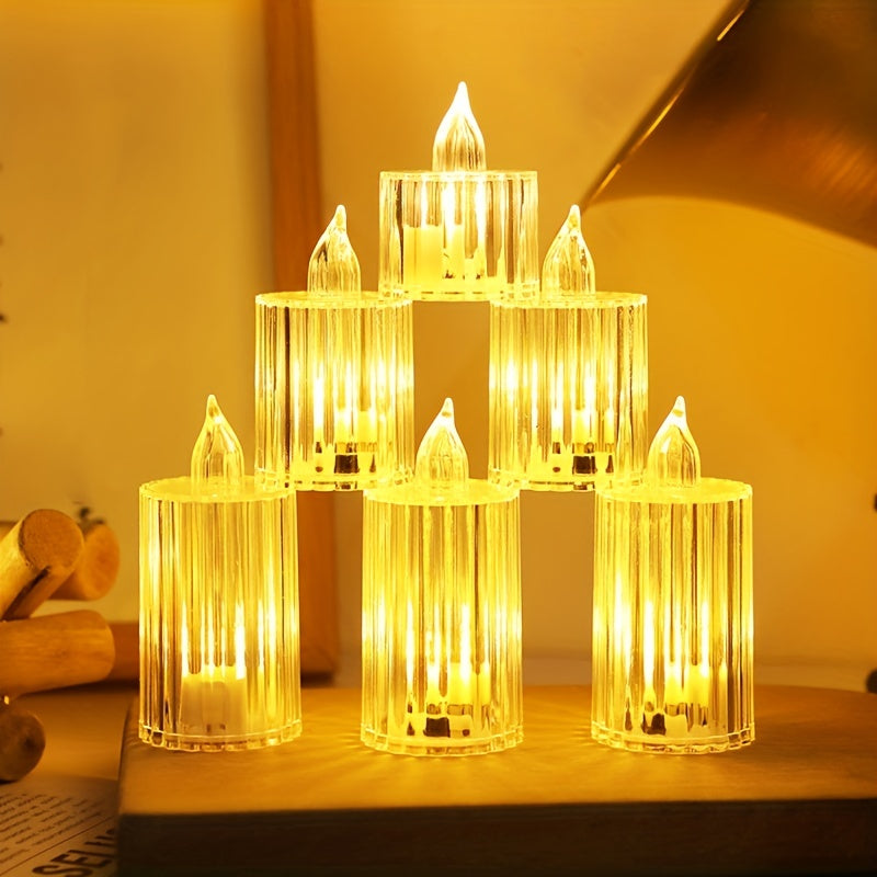 Yellow Purple Projection Candle Light LED Flameless Candle Lamp