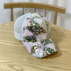 Geometric Sequin Hollow Out Hat Baseball Cap Sun Protection for Men