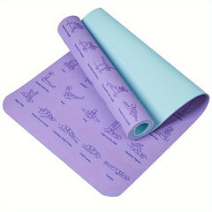 Non-slip TPE Yoga Mat with Guide Line Pattern for Pilates Body Training