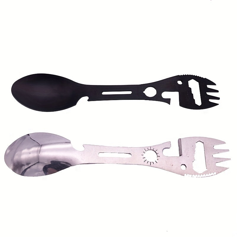 10 in 1 Stainless Steel Camping Tool - Lightweight & Portable Outdoor Gadget