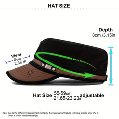 Cotton Sun Protection Flat Top Military Hat
