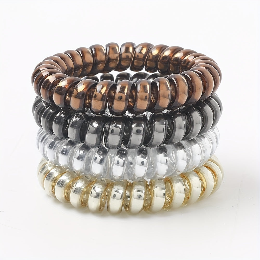 High Elasticity Resin Spiral Hair Tie Set
