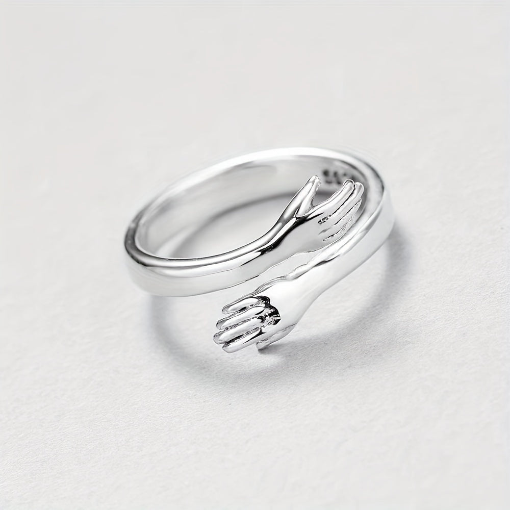 Romantic Double Section Love Hug Ring Adjustable Finger Ring