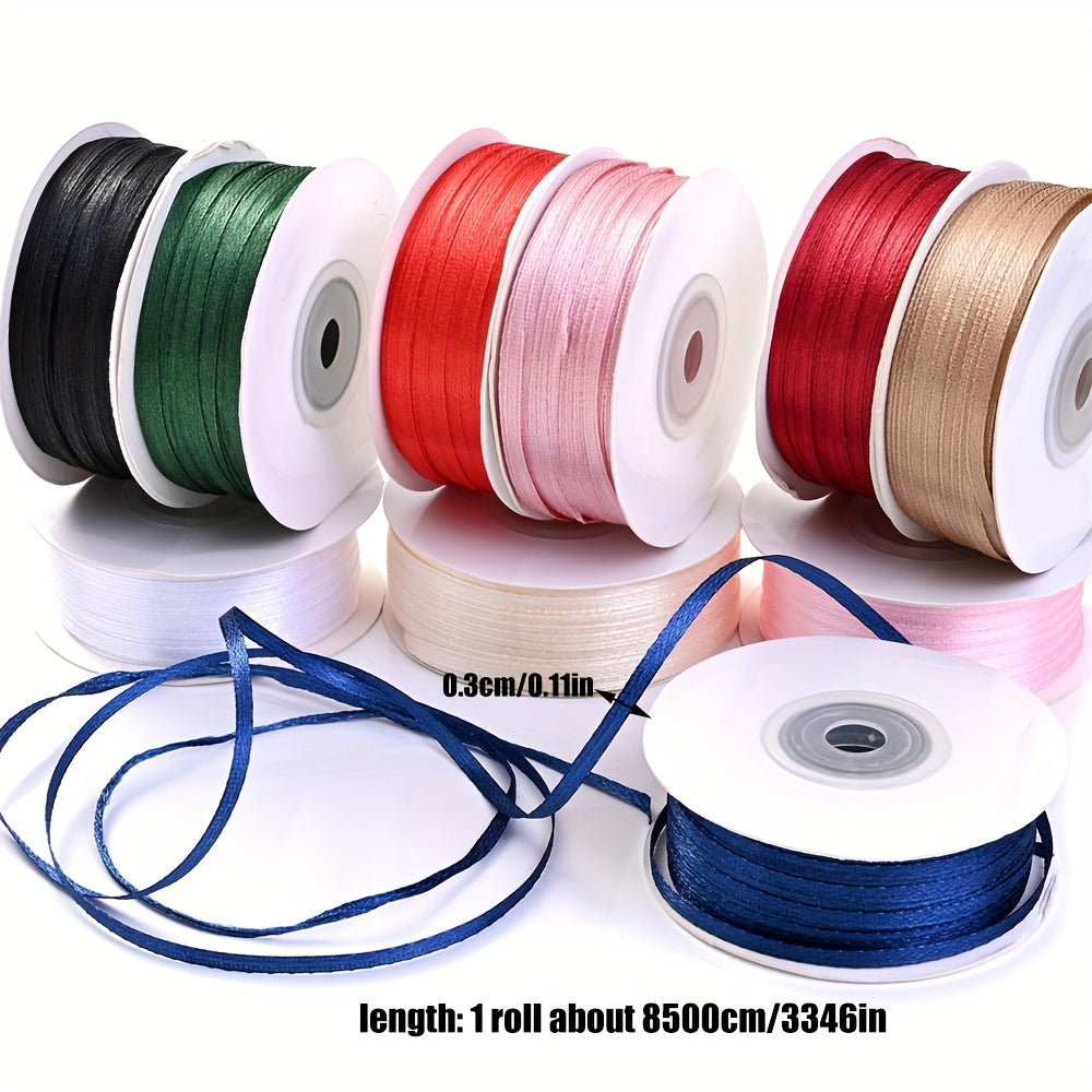 Thin Red Satin Double Face Crafts Ribbon 28 Cm X 86.87 M Roll