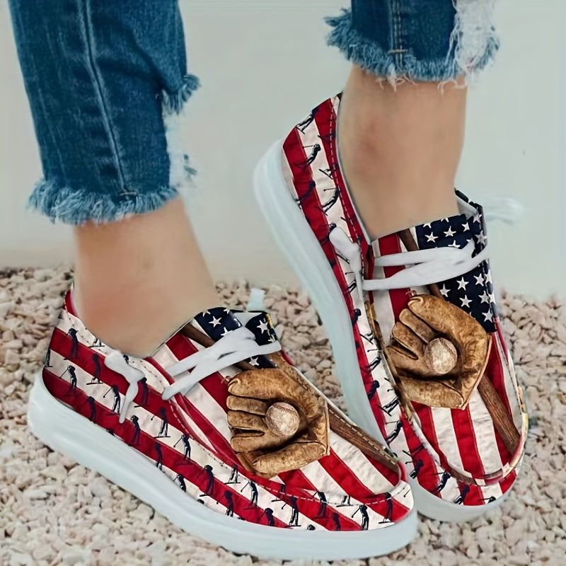 Women's Baseball Canvas Low Top Platform Shoes