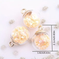 20pcs Mixed Colors Stars Glass Ball Wishing Bottle Pendant Charms DIY
