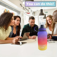 1100ml Matte Gradient Water Bottle Anti Choking Portable Small Mout Water Cup