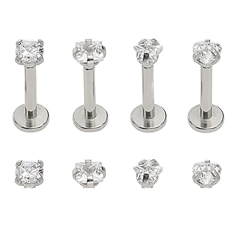 Fashionable Zircon Punk Stainless Steel Piercing Set