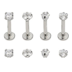 Fashionable Zircon Punk Stainless Steel Piercing Set