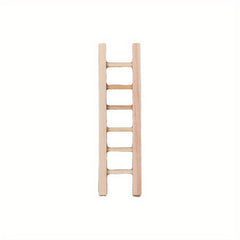 Mini Wooden Ladder Dollhouse Accessory Light Brown Intricate Detailing Creative