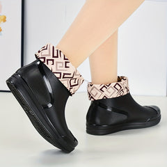 Women's Waterproof Ankle Rain Boots Non Slip Solid Short Tube Boots