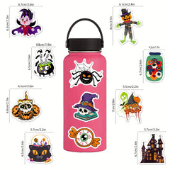 100pcs Halloween Pumpkin Theme Stickers Vinyl Waterproof Holiday Party Stickers