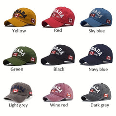 Canada Maple Leaf Baseball Cap Vintage Dad Hat Hip Hop Adjustable Sun Hat