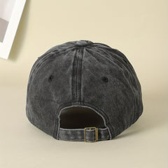 Gray Paw Print Embroidery Baseball Cap Distressed Dad Hat