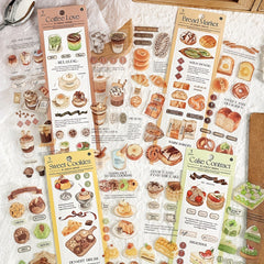 3pcs Long Strip Stickers for Dessert Coffee Journal Material