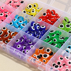 300pcs Devil's Eye Flat Resin Beads DIY Making Accessories