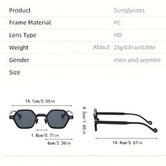 Y2K Geometric Sunglasses Rivet Anti Glare UV400