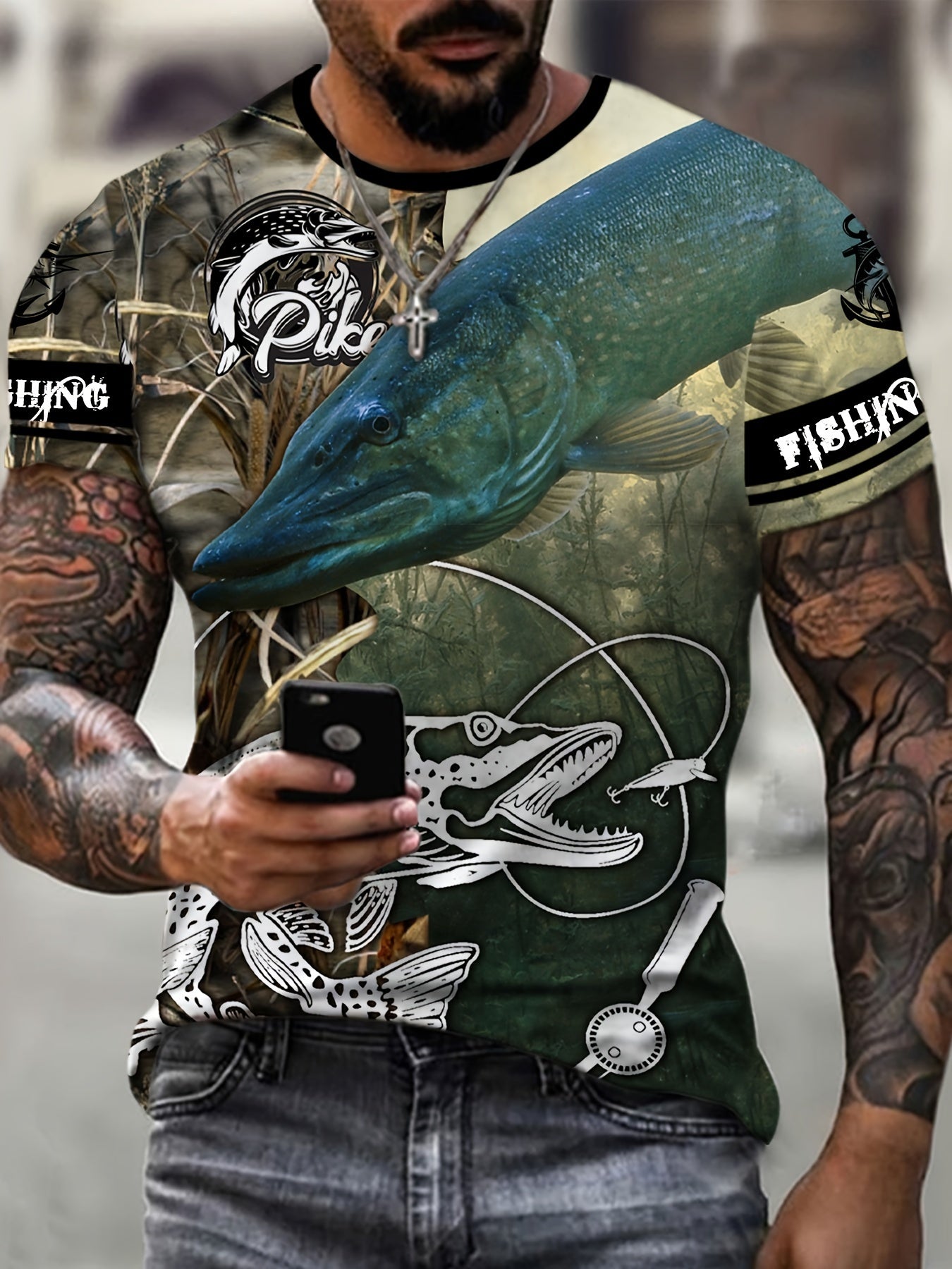 Carp 3D Print Men's Block T Shirt