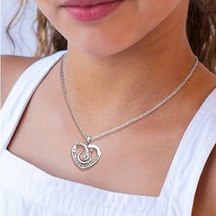 Heart Star Moon Copper Zircon Pendant Necklace With Meaningful Message Card