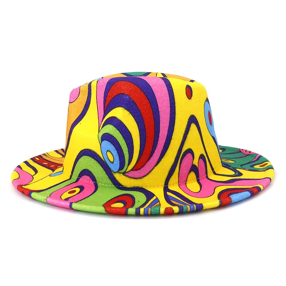 Graffiti Fedora Sun Hat Jazz Hat British Style Top Hat