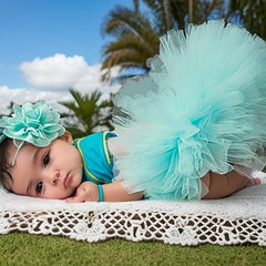 2pcs Baby Girl Tutu Skirt Set - Photography Accessories & Hairband Outfit