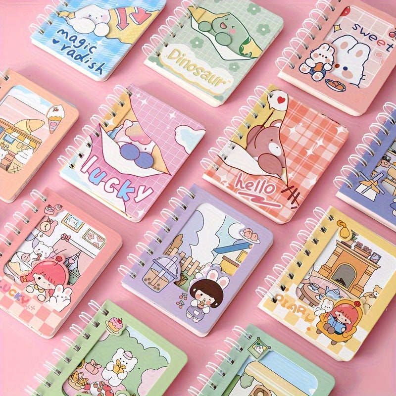 Set Of 4 Hand Account Book Pocket Coil Portable Loose leaf Novelty Small Book