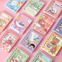 Set Of 4 Hand Account Book Pocket Coil Portable Loose leaf Novelty Small Book